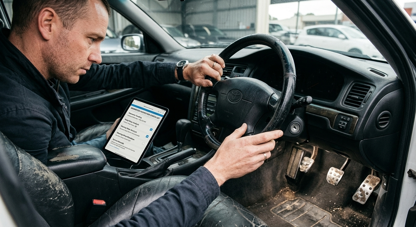 Inspecting Interior Wear vs Odometer Reading