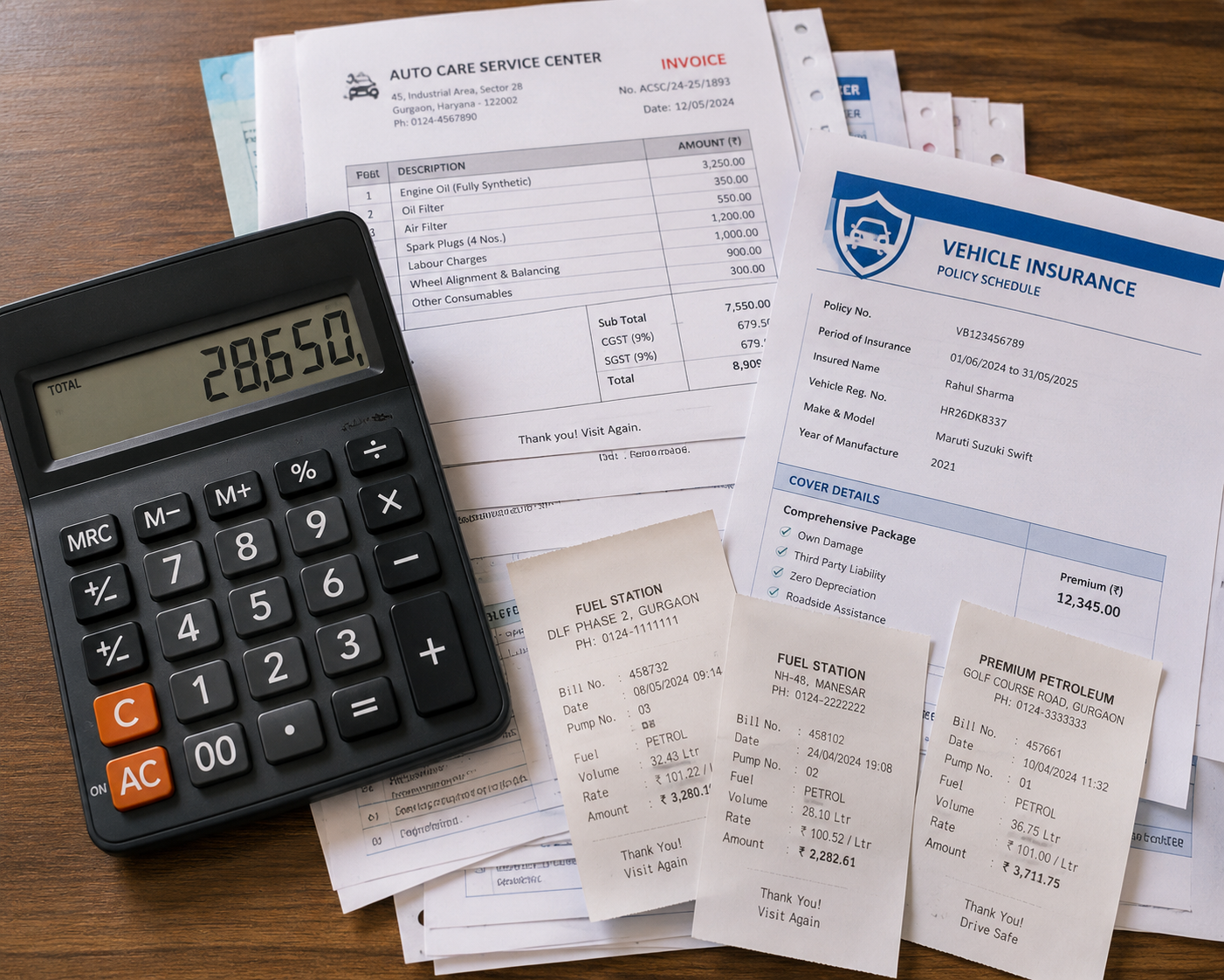 Calculating Vehicle Maintenance and Service Expenses