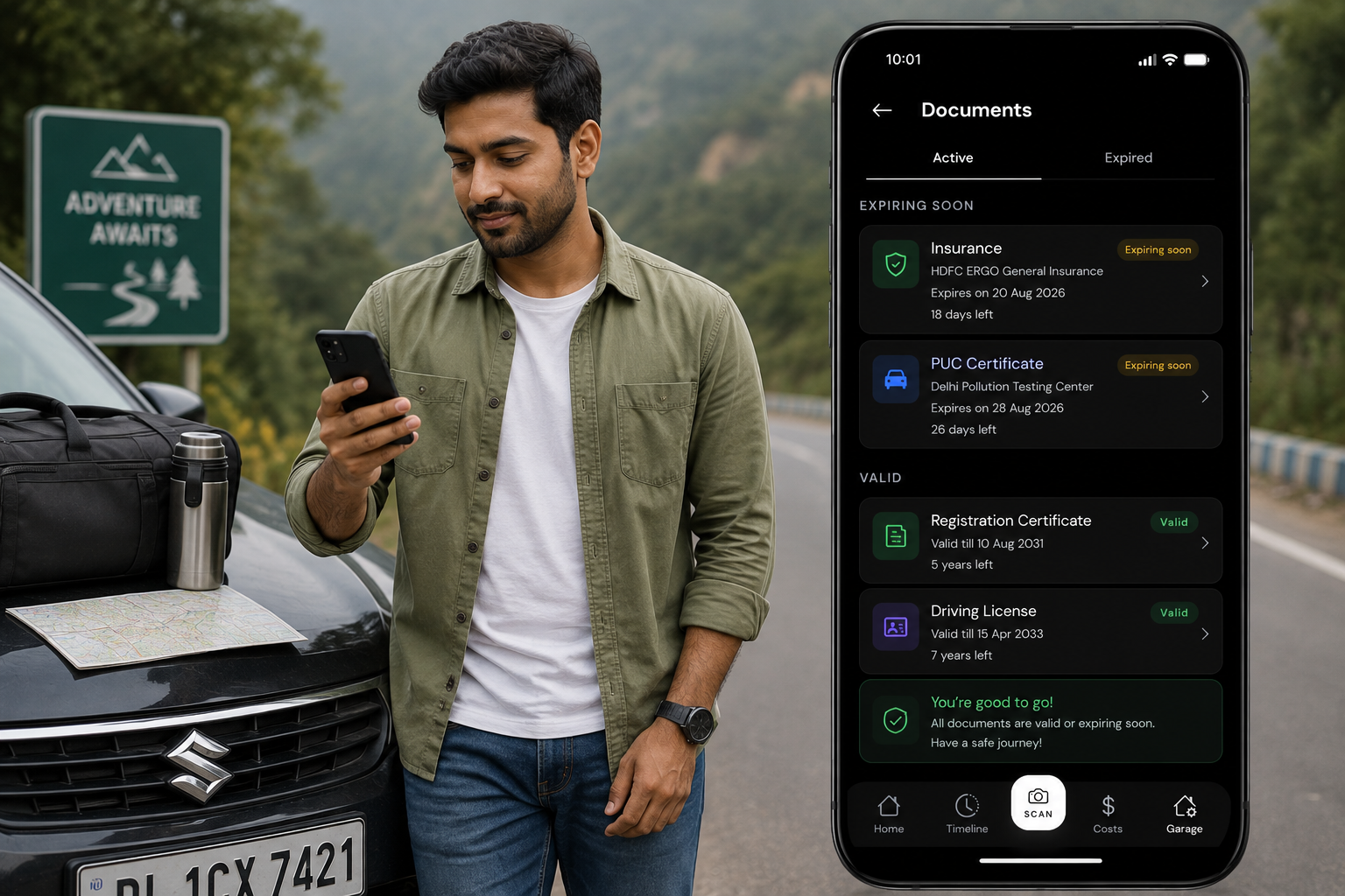 Vehicle Document and Service Tracker App