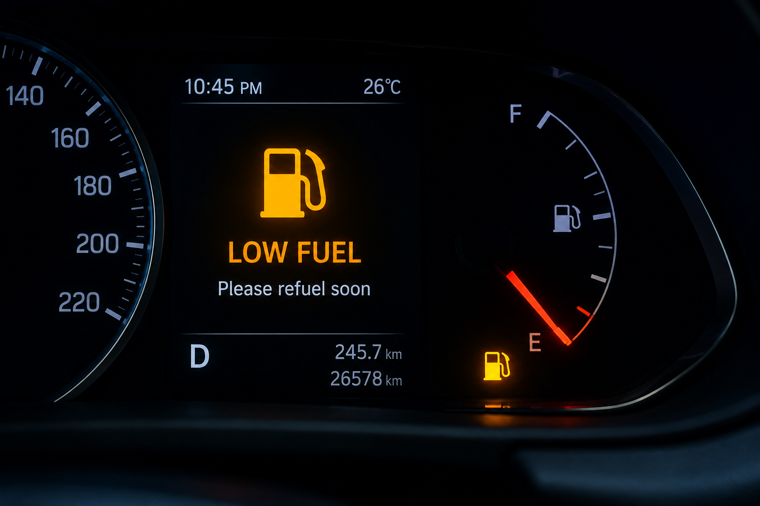 Low Fuel Level Dashboard Warning Light