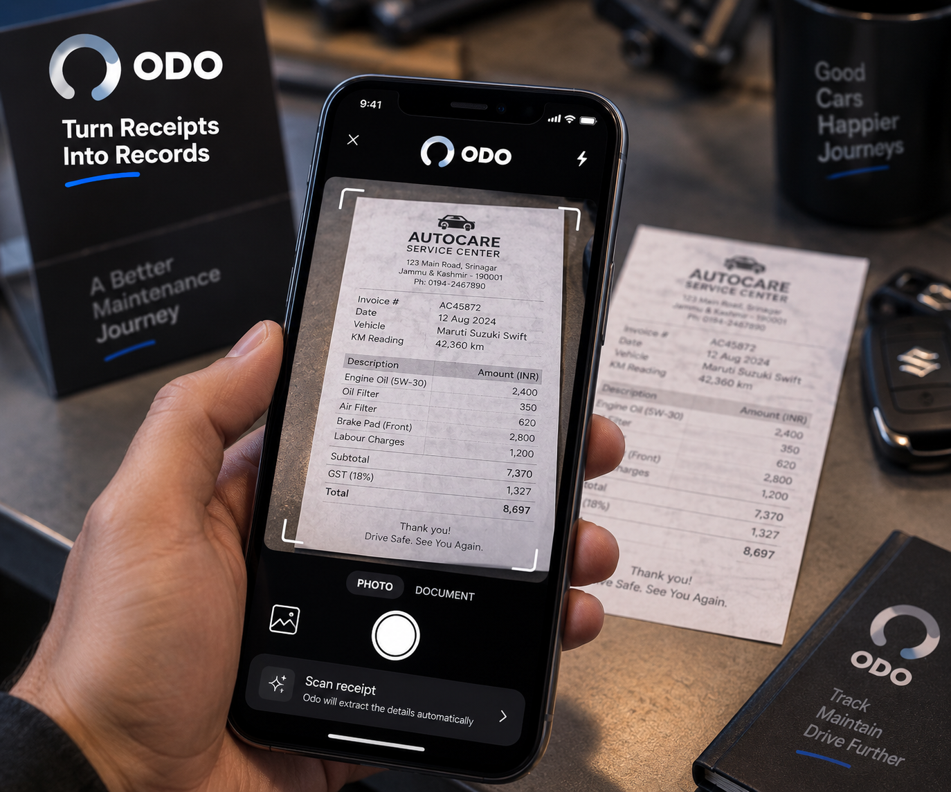Scanning Auto Repair Bill for Warranty Proof